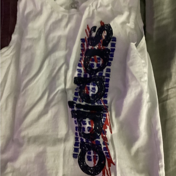 Adidas White and Blue Graphic Tank Top - Picture 4 of 4
